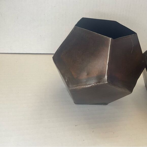 CANDLEHOLDERS Natural aged iron finish hand cut and welded Rustic - Picture 5 of 8